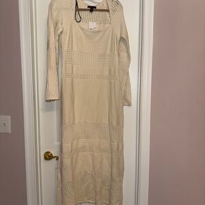 Elegant Cream Knit Dress